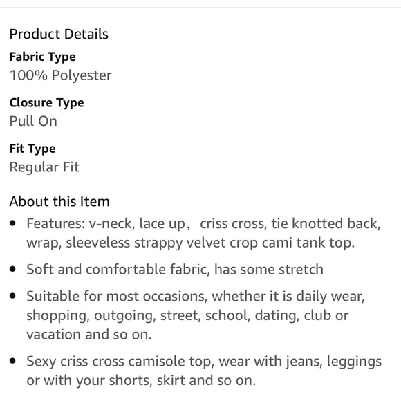 SHEIN NWT VELVET CRISSCROSS LACE UP TIE BACK CROP TOP SIZE M - Picture 9 of 12